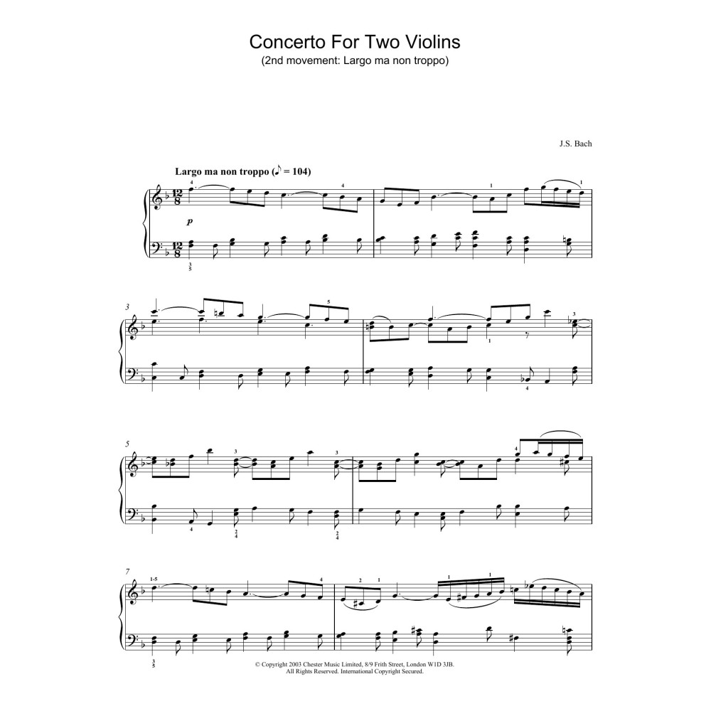 Concerto For Two Violins (2nd movement: Largo ma non troppo)