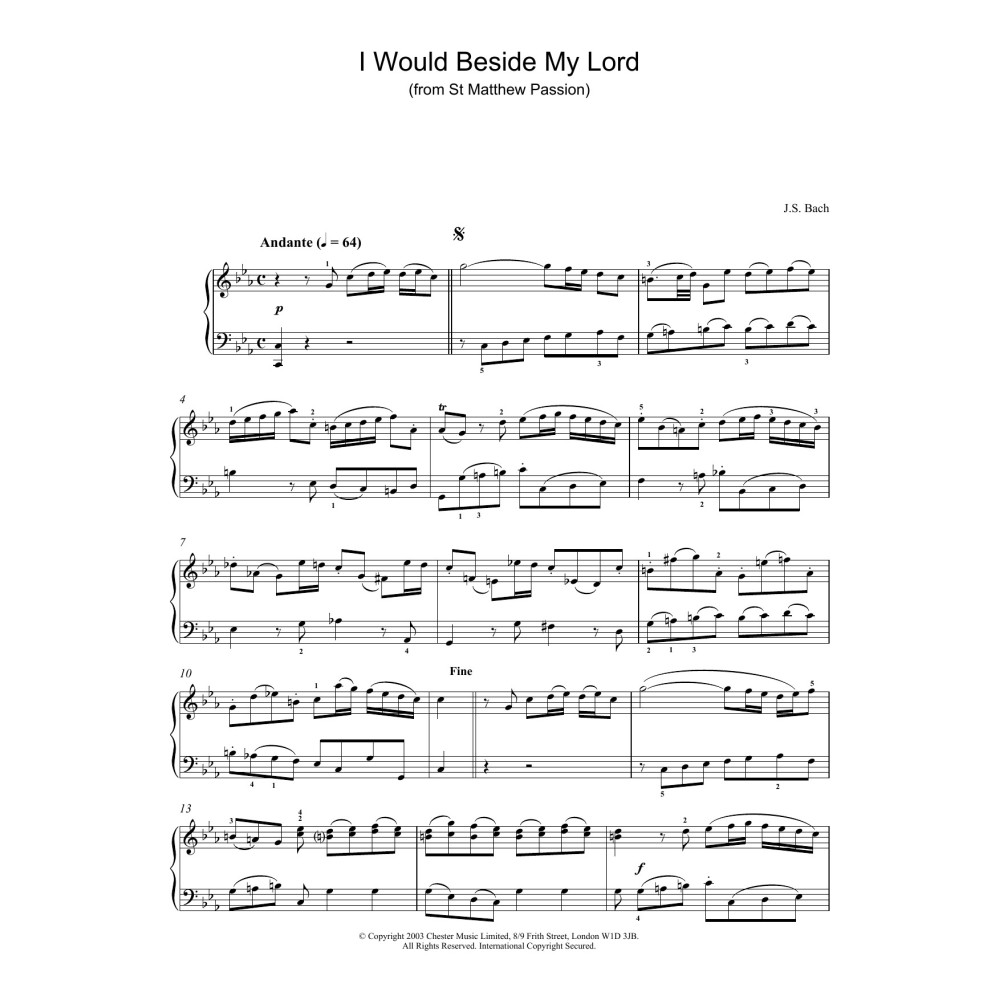 I Would Beside My Lord (from St Matthew Passion)