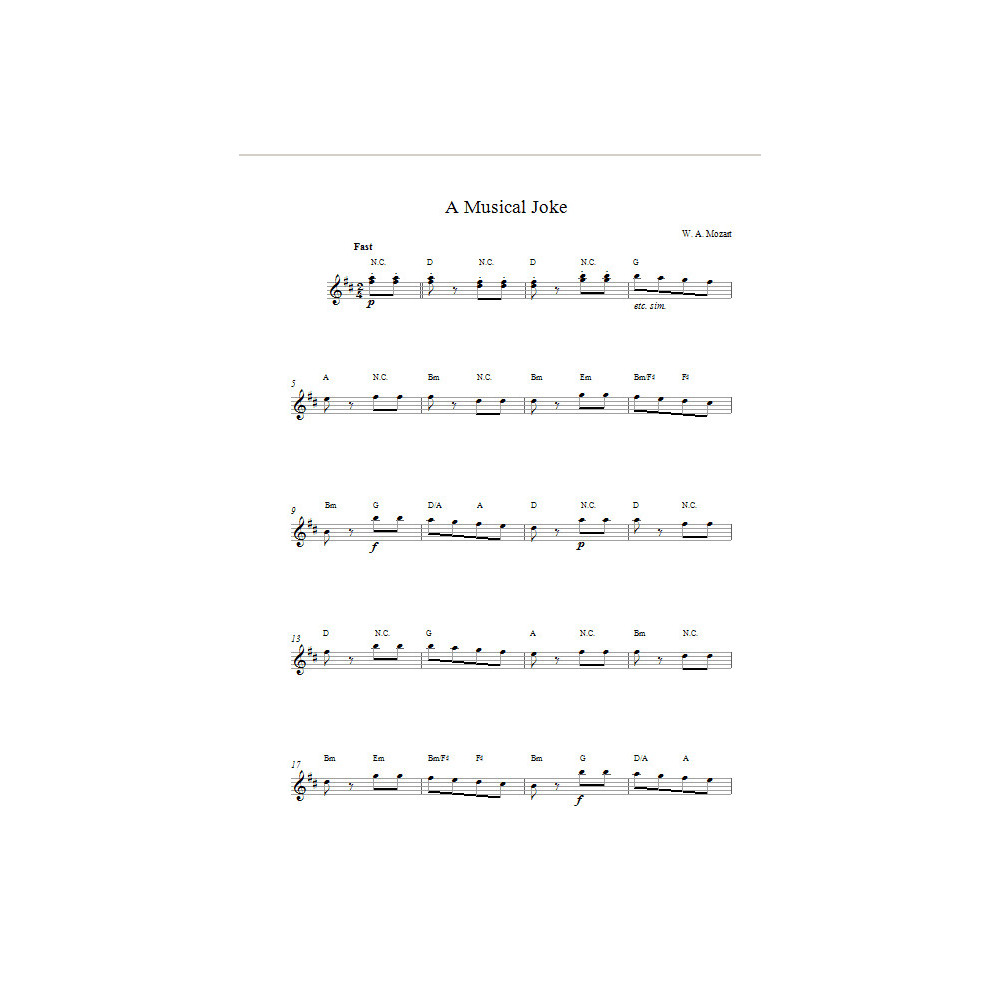 A Musical Joke (Top Line)