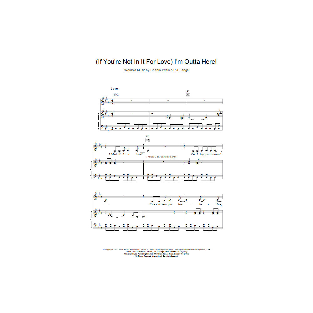 (If You're Not In It For Love) I'm Outta Here!