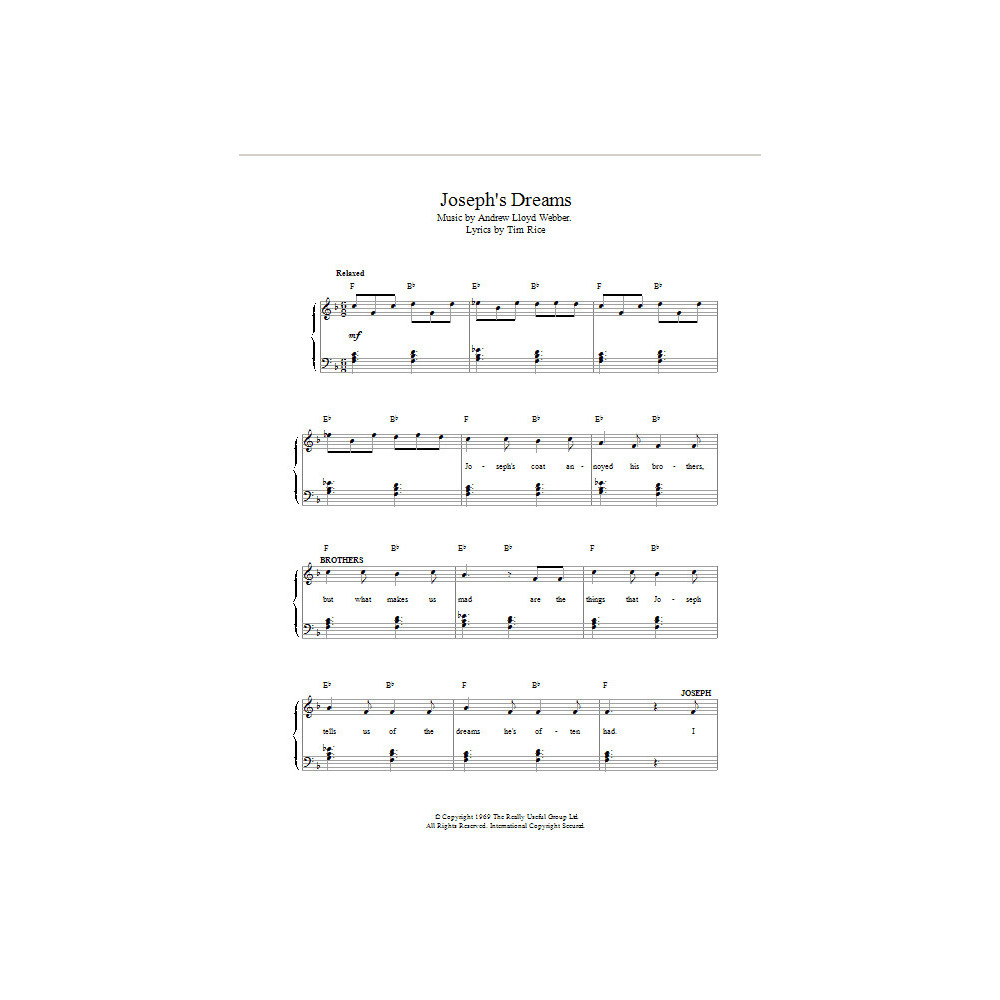 Joseph's Dreams (from Joseph And The Amazing Technicolor Dreamcoat)