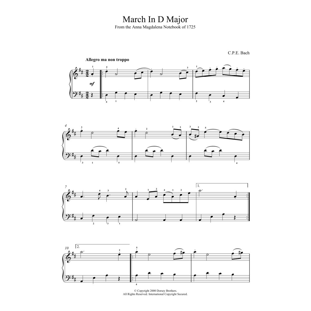 March In D Major, BWV App. 122