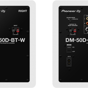 Pioneer DJ DM-50D-BT-W 5-inch Desktop Active Monitor Speaker Pair with Bluetooth - White