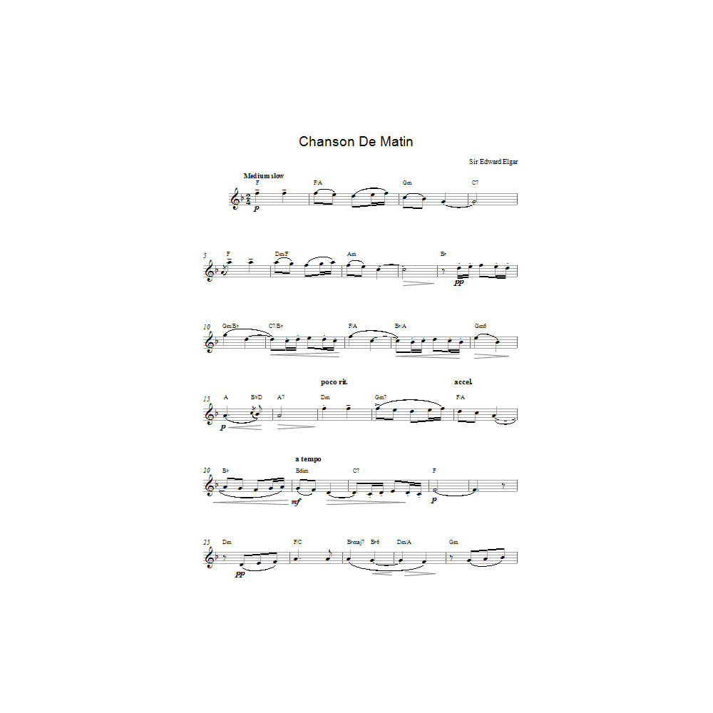 Chanson De Matin (Top Line)