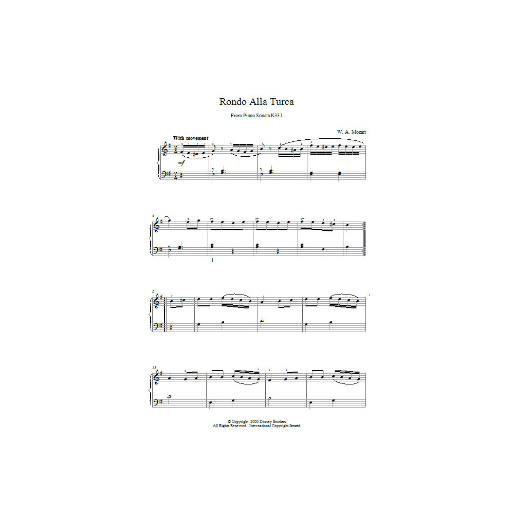 Rondo Alla Turca From Piano Sonata K331
