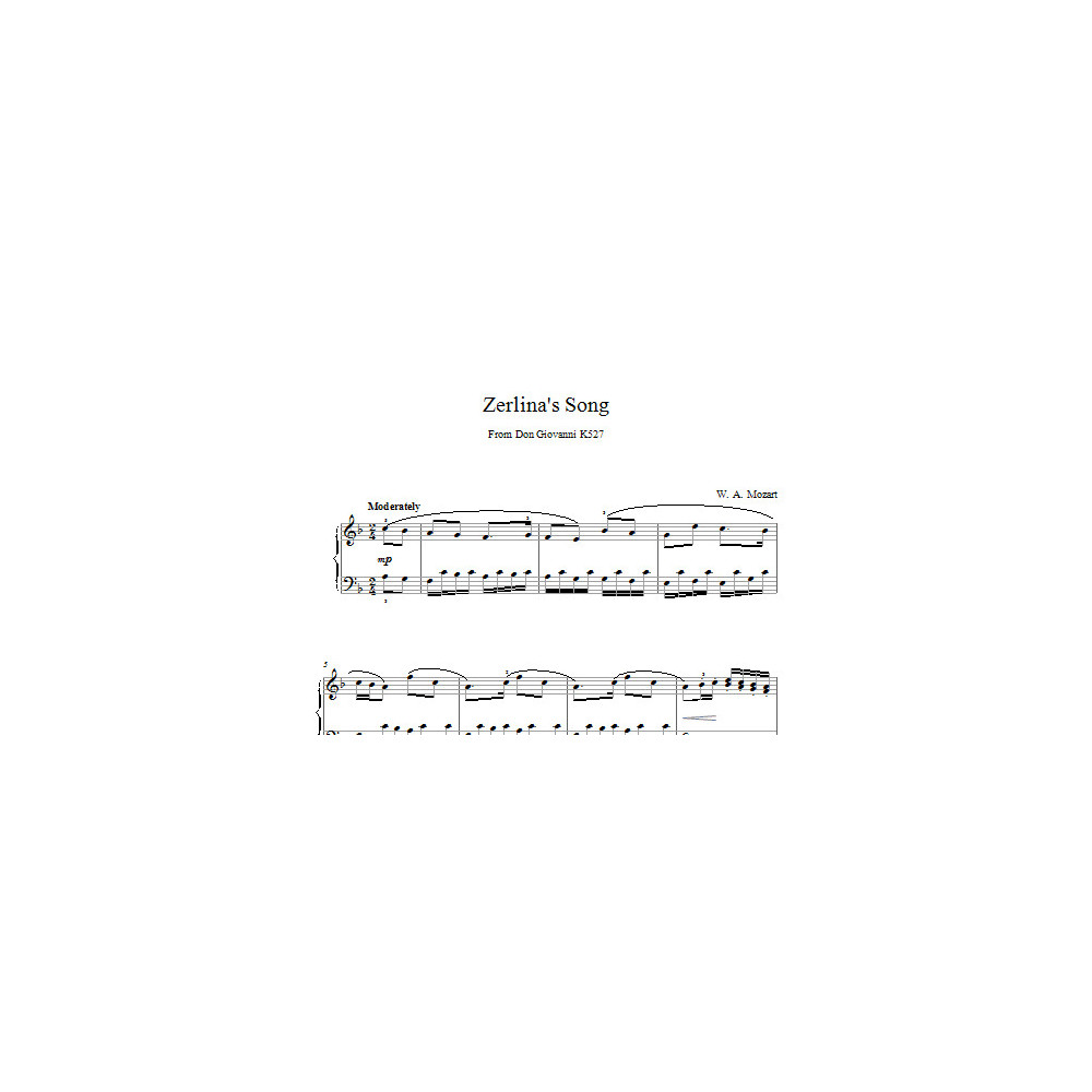 Zerlina's Song From Don Giovanni K527