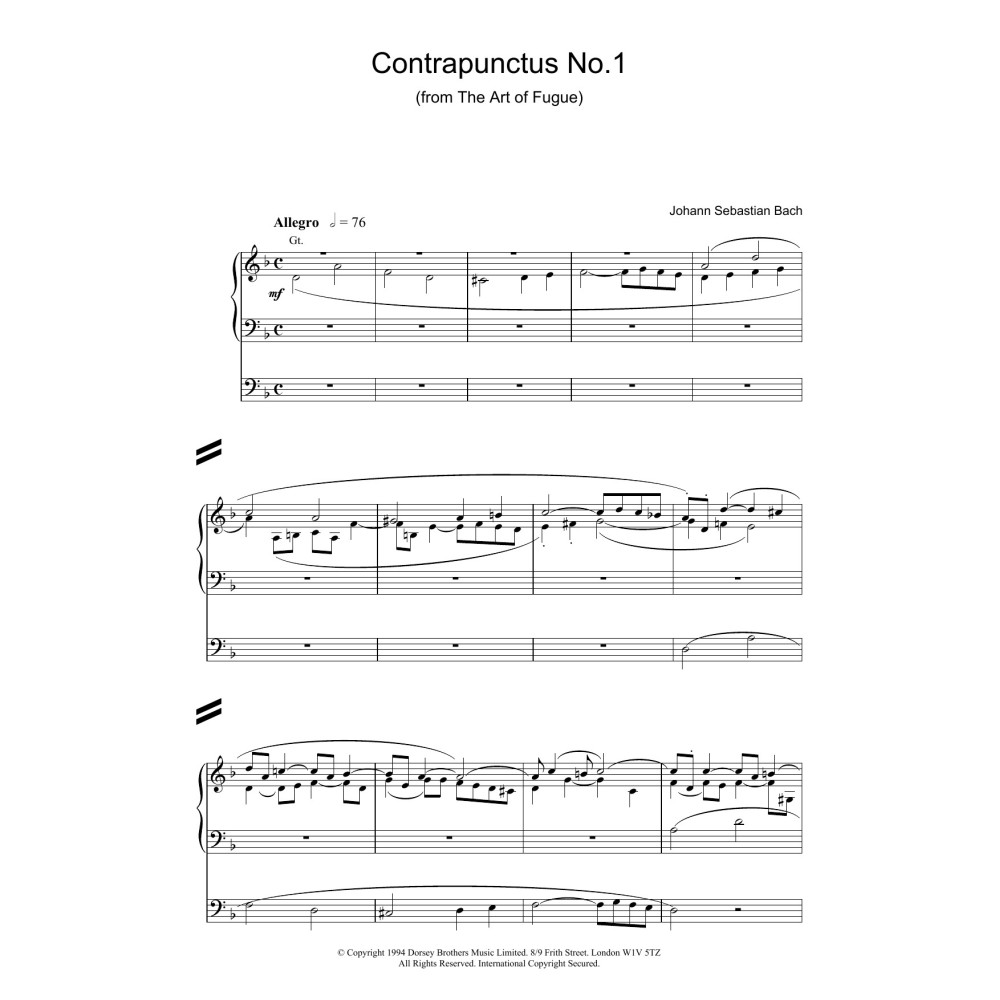 Contrapunctus No.1 from The Art of Fugue