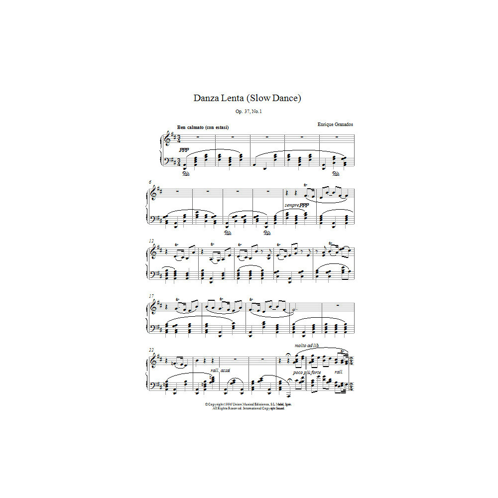 Danza Lenta Op37 No1