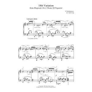18th Variation (from Rhapsody On A Theme By Paganini) (arr. Jack Long)
