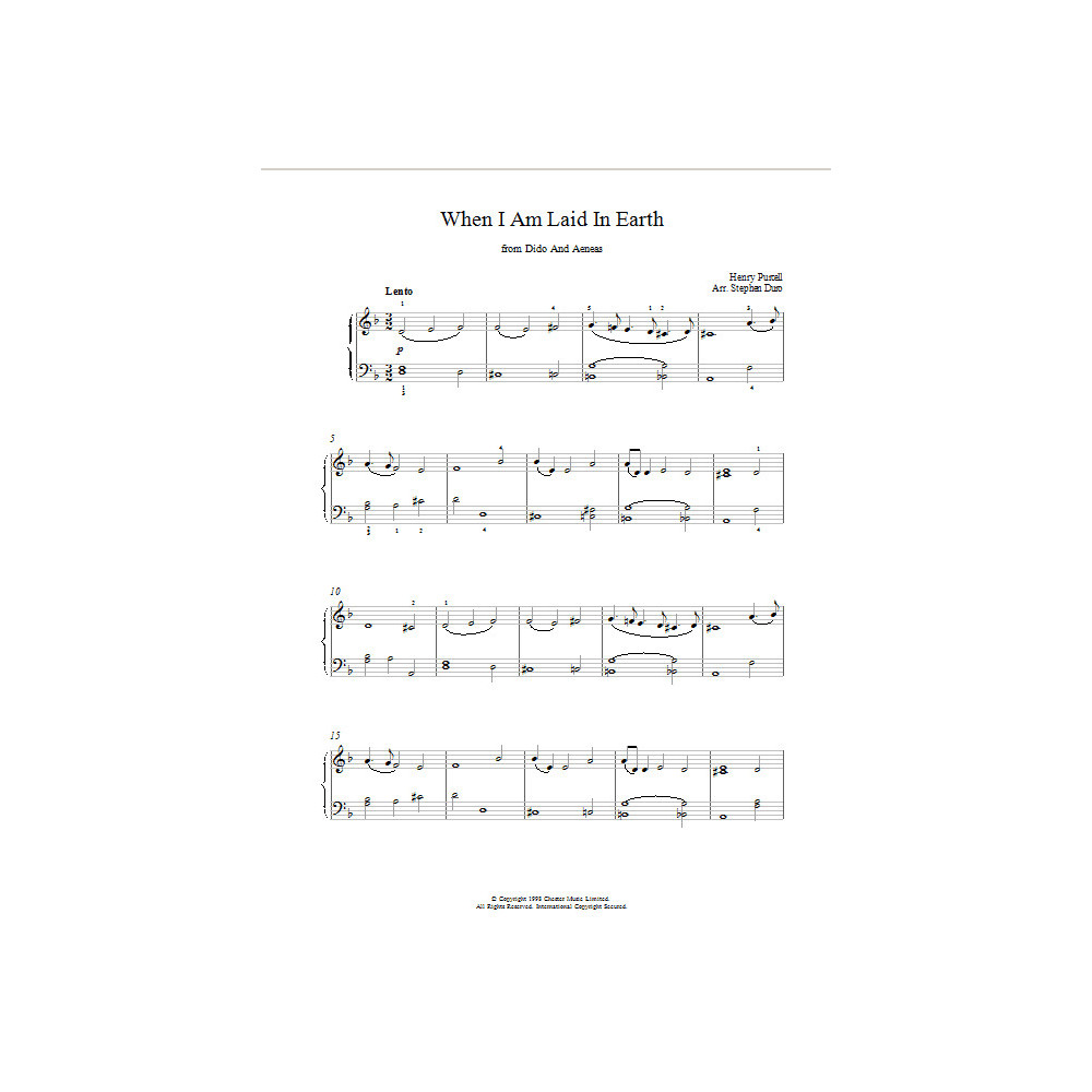 When I Am Laid In Earth from Dido And Aeneas
