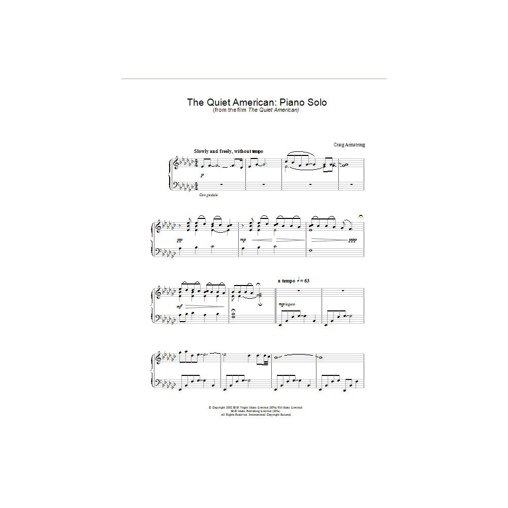 The Quiet American: Piano Solo