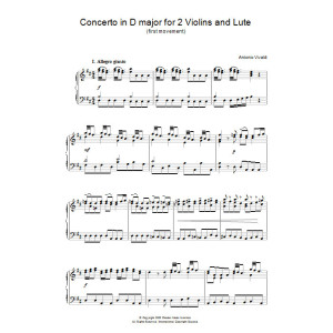 Concerto in D major for 2 Violins and Lute (first movement)