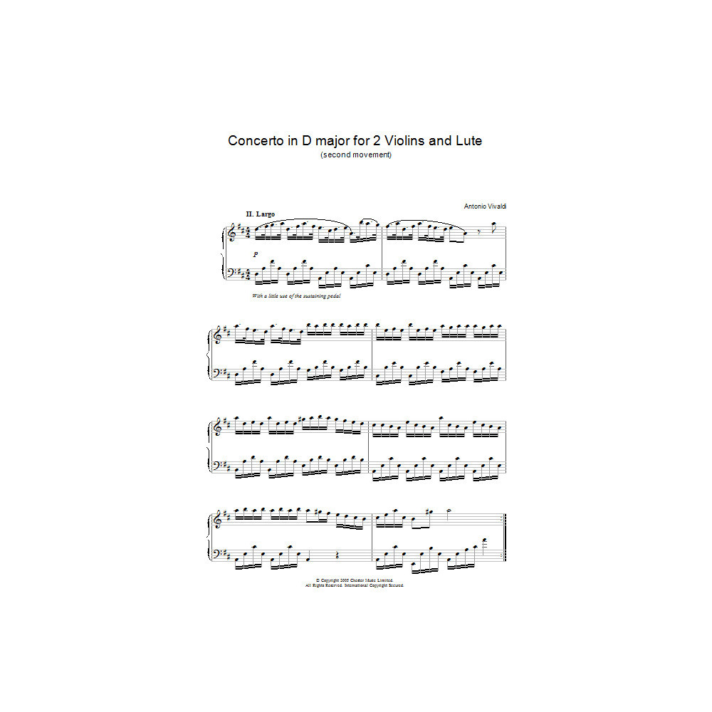 Concerto in D major for 2 Violins and Lute (second movement)