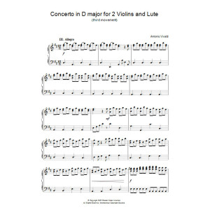 Concerto in D major for 2 Violins and Lute (third movement)