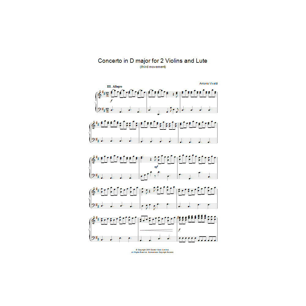 Concerto in D major for 2 Violins and Lute (third movement)