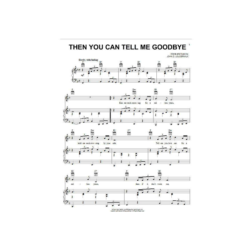 Then You Can Tell Me Goodbye