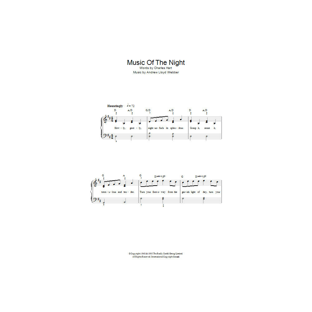 The Music Of The Night (from The Phantom Of The Opera) (Verse Only)