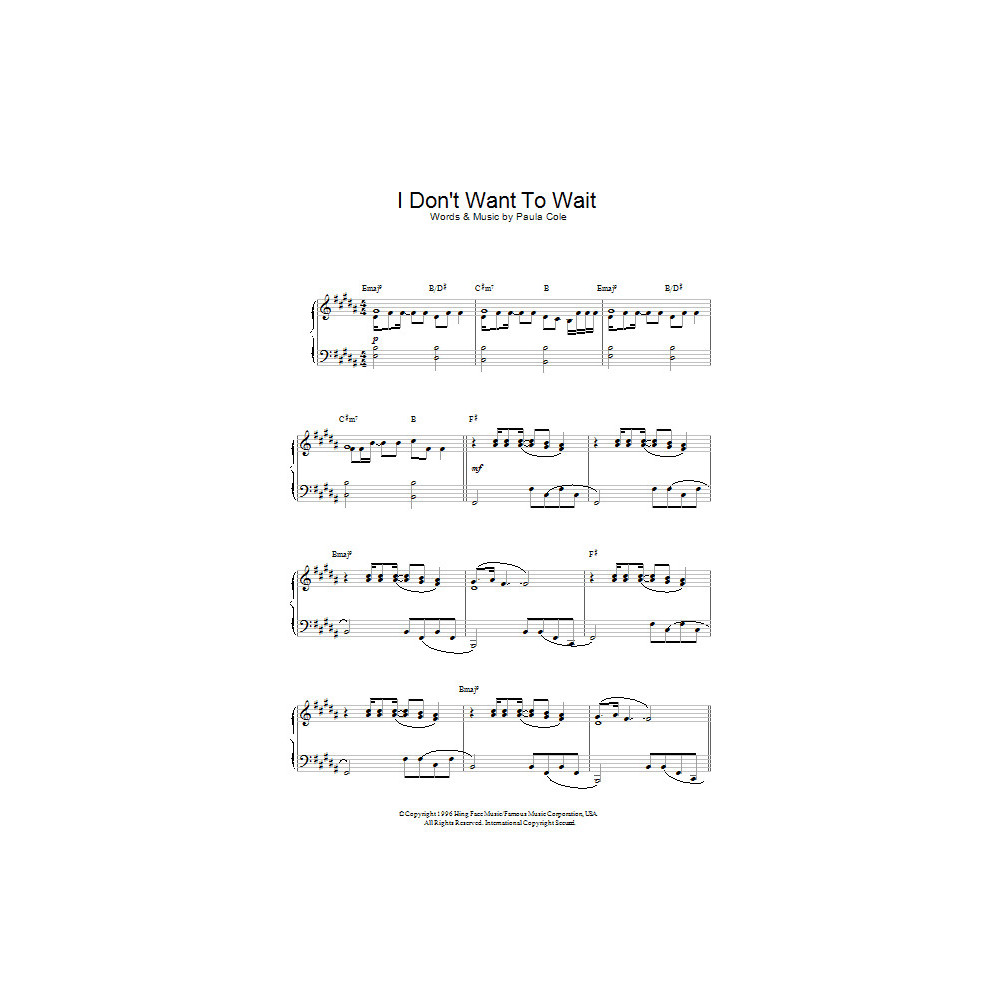 I Don't Want To Wait (theme from Dawson's Creek)
