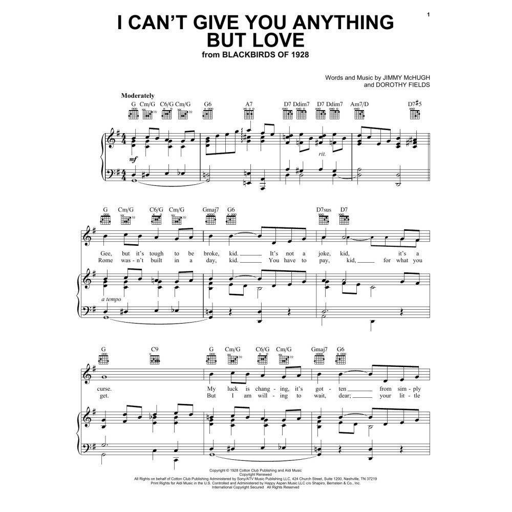 I Can't Give You Anything But Love