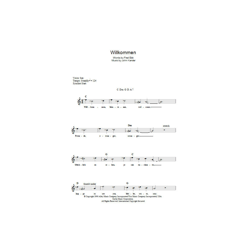 Willkommen (from Cabaret)