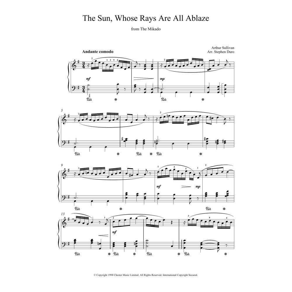 The Sun Whose Rays Are All Ablaze (from The Mikado)