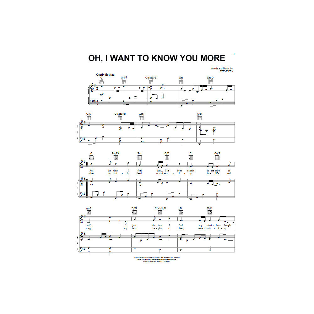Oh, I Want To Know You More