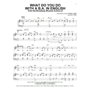What Do You Do With A B.A. In English (from Avenue Q)
