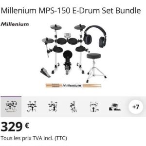 Batterie électrique Millenium MPS-150 E-Drum Set Bundle