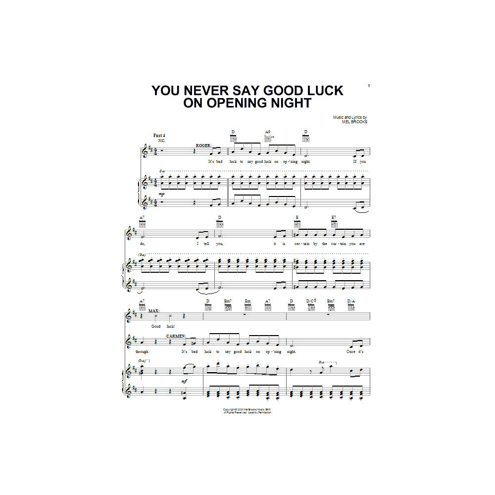 You Never Say Good Luck On Opening Night