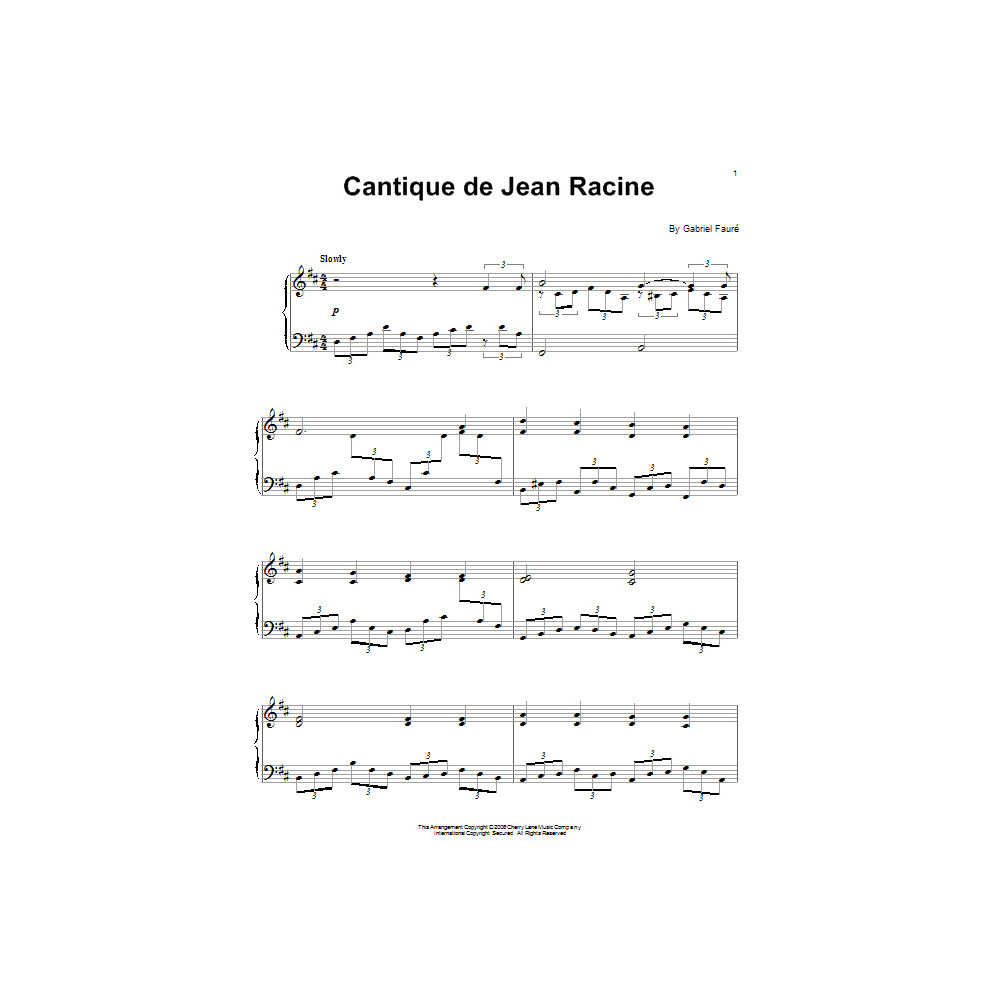 Cantique De Jean Racine
