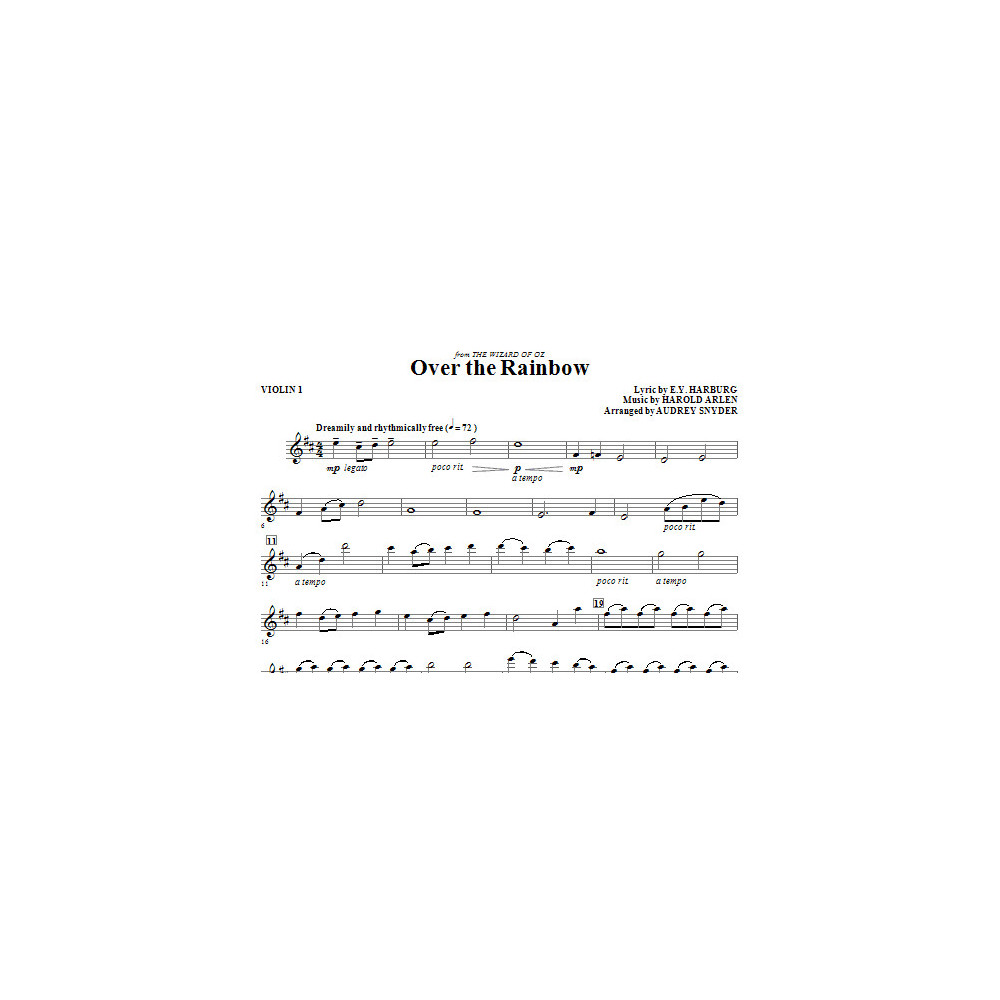 Über dem Regenbogen - Violine 1