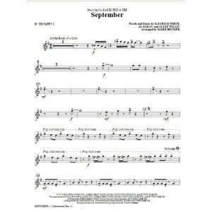 September (arr. Mark Brymer) - Bb Trumpet 1