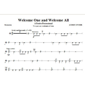 Welcome One And Welcome All - A Festive Processional - Percussion