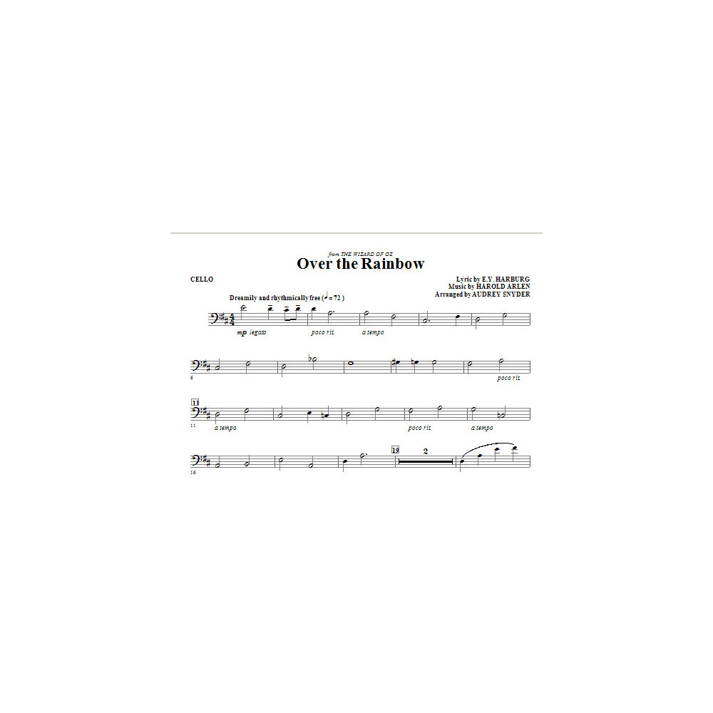 Over The Rainbow - Cello