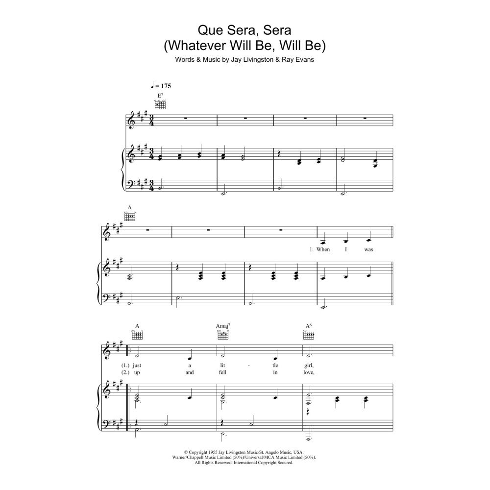 Que Sera, Sera (Whatever Will Be, Will Be)