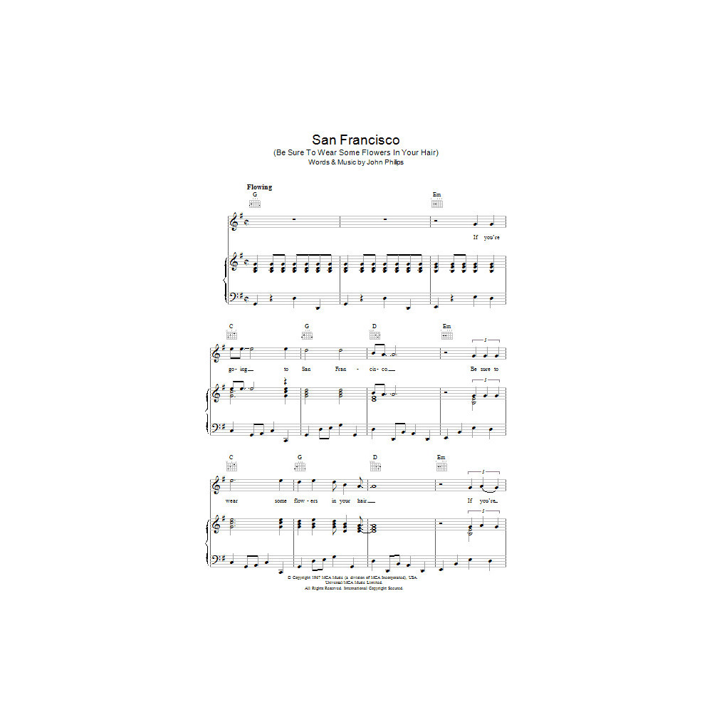 San Francisco (Be Sure To Wear Some Flowers In Your Hair)