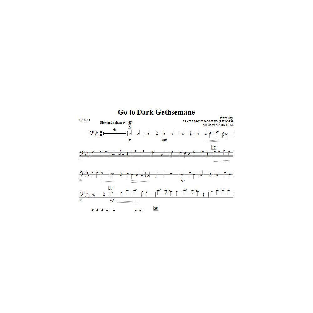 Go To Dark Gethsemane - Cello