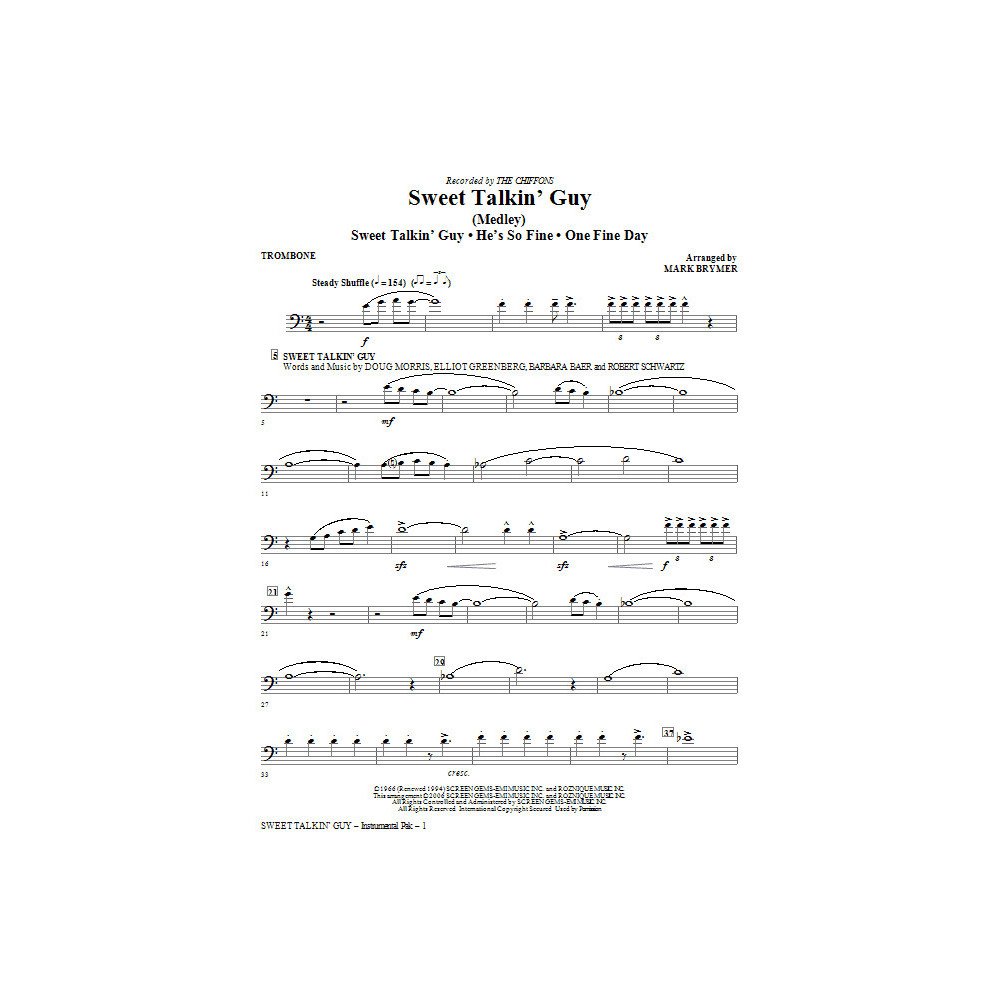 Sweet Talkin' Guy - Music Of The Chiffons (Medley) - Trombone
