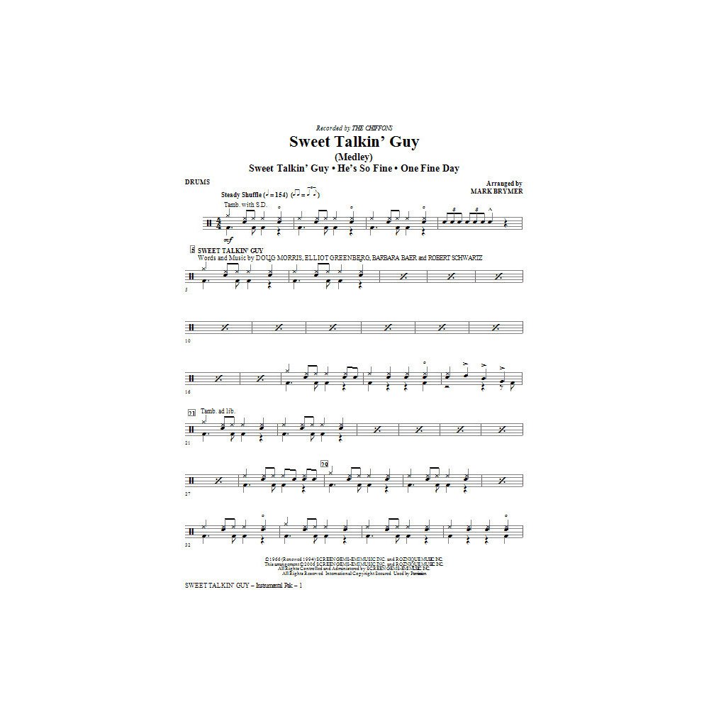 Sweet Talkin' Guy - Music Of The Chiffons (Medley) - Drums