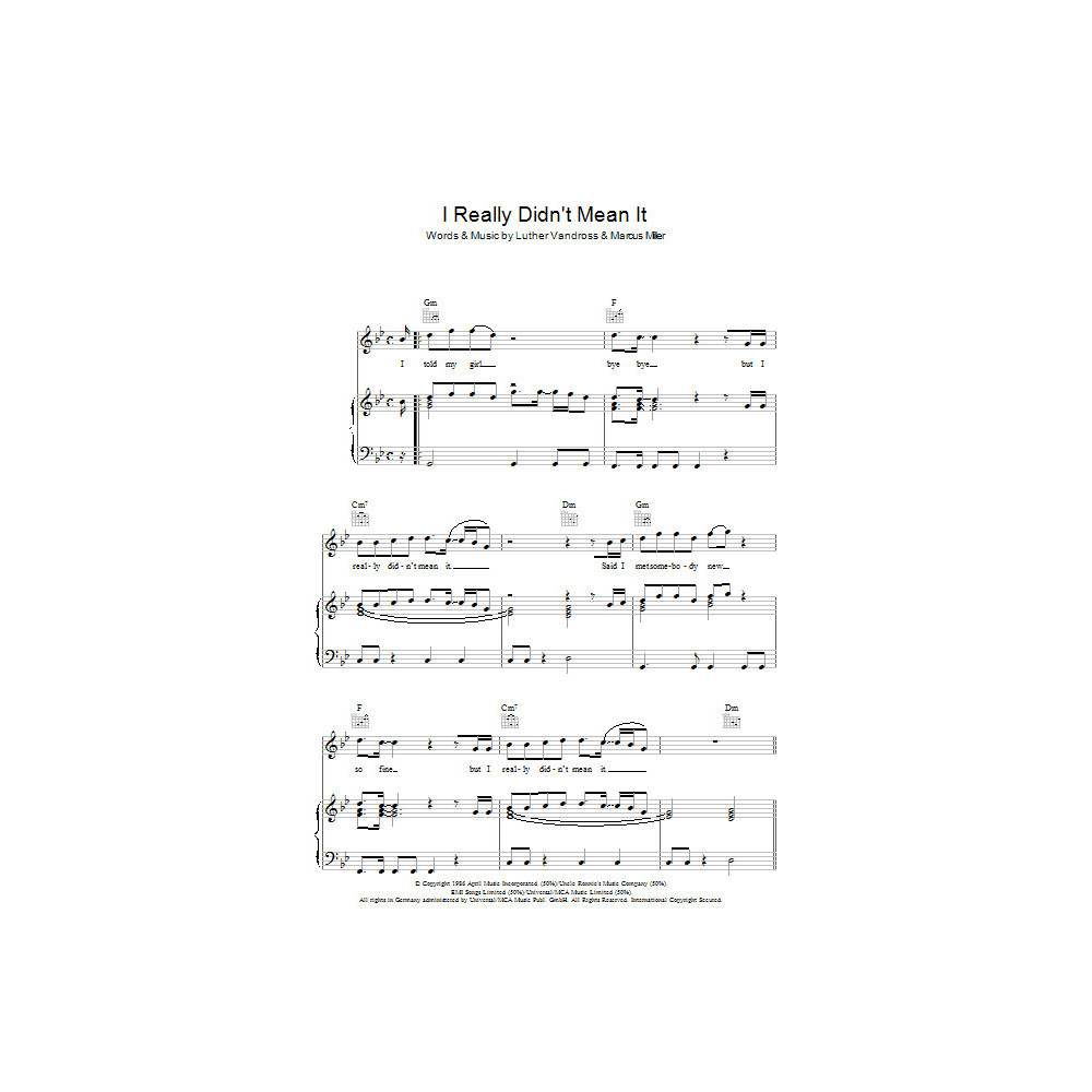 I Really Didn't Mean It