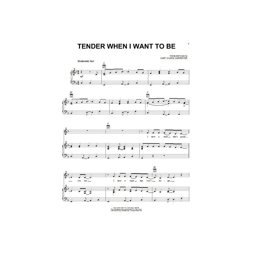 Tender When I Want To Be