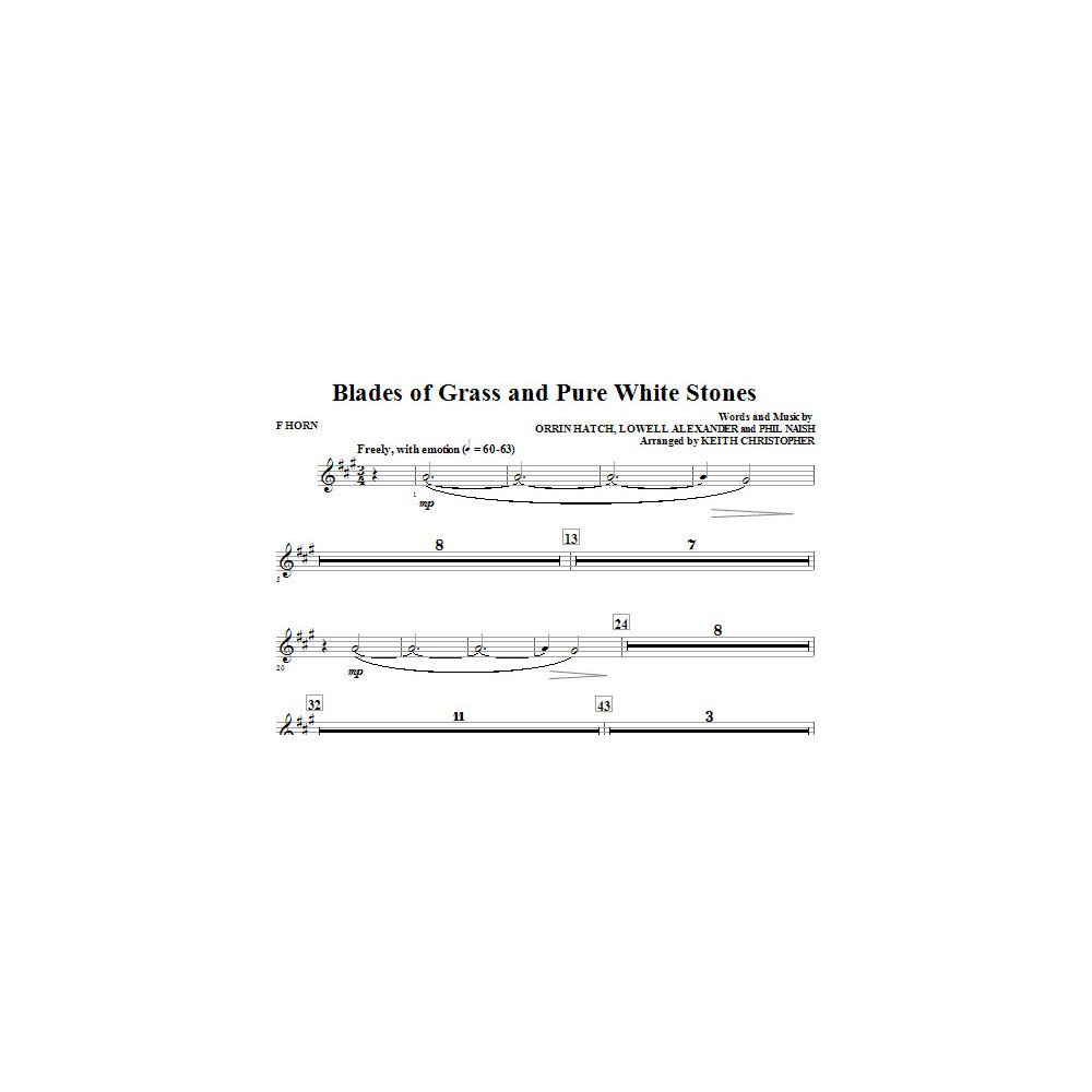Blades Of Grass And Pure White Stones - F Horn