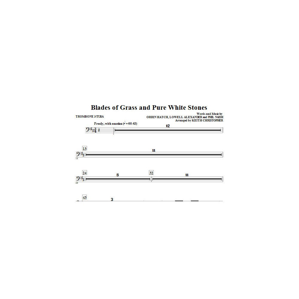 Blades Of Grass And Pure White Stones - Trombone 3/Tuba