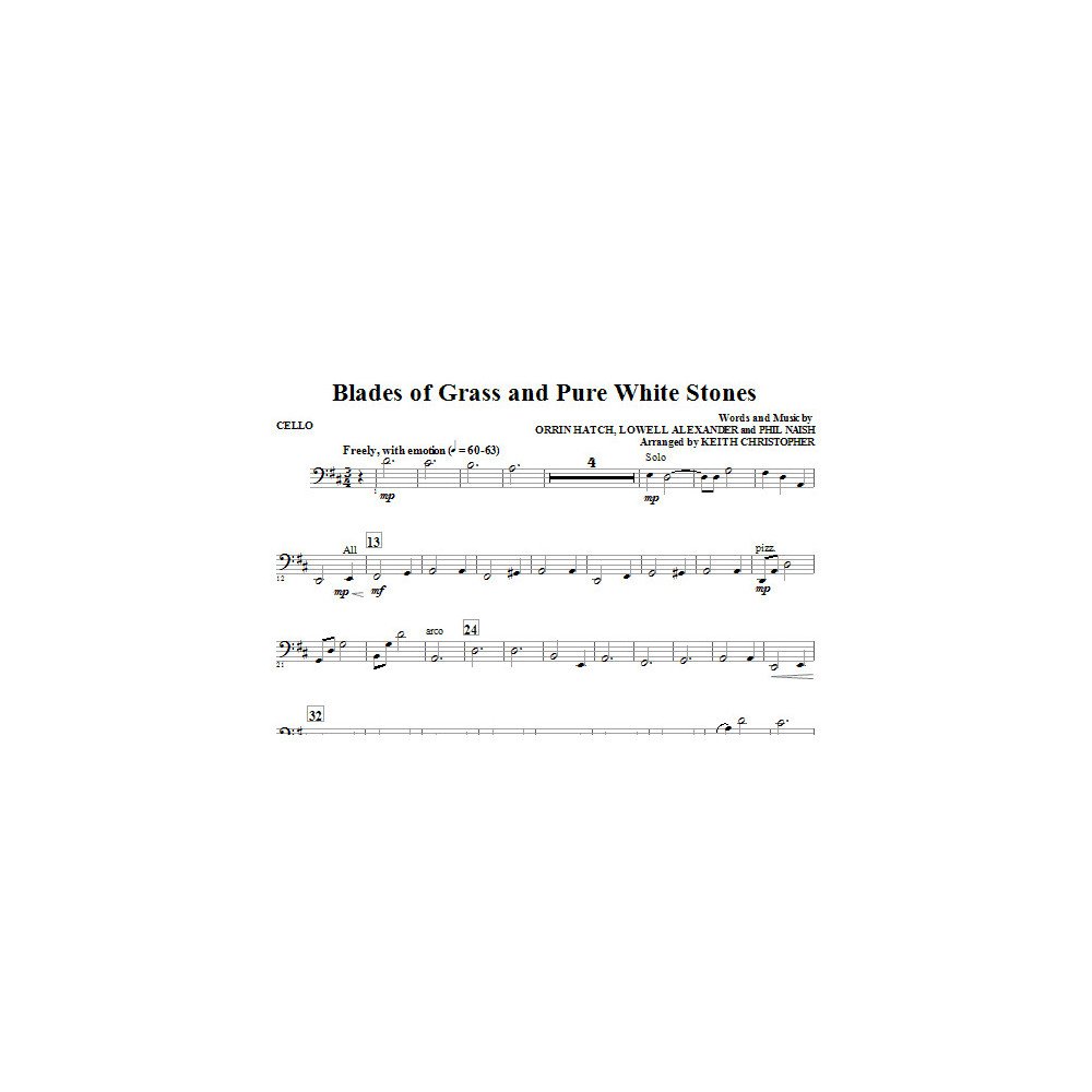 Blades Of Grass And Pure White Stones - Cello