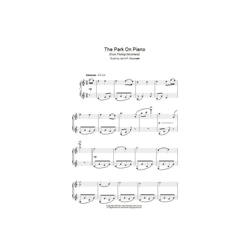 The Park On Piano (from Finding Neverland)