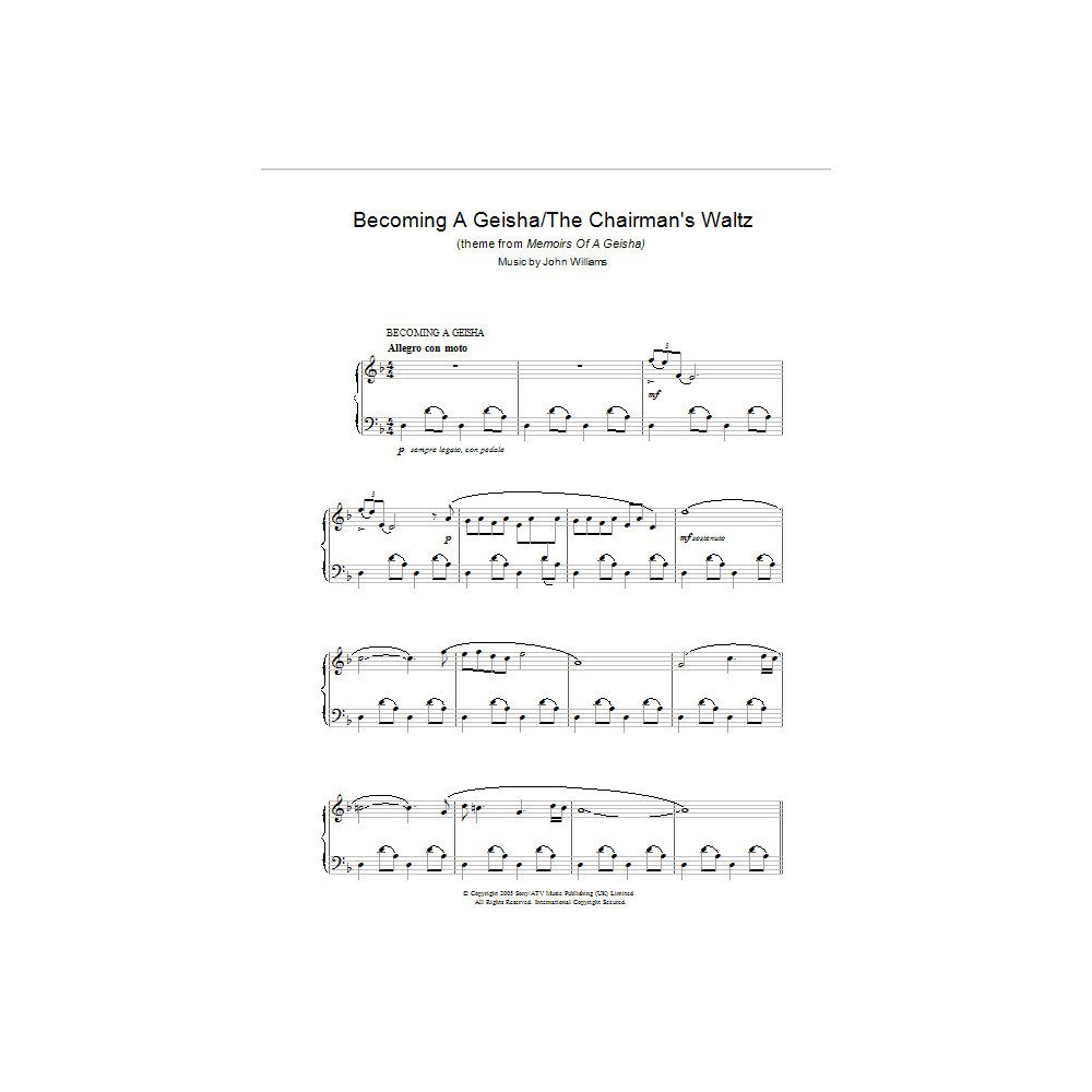 Becoming A Geisha/The Chairman's Waltz (theme from Memoirs Of A Geisha)
