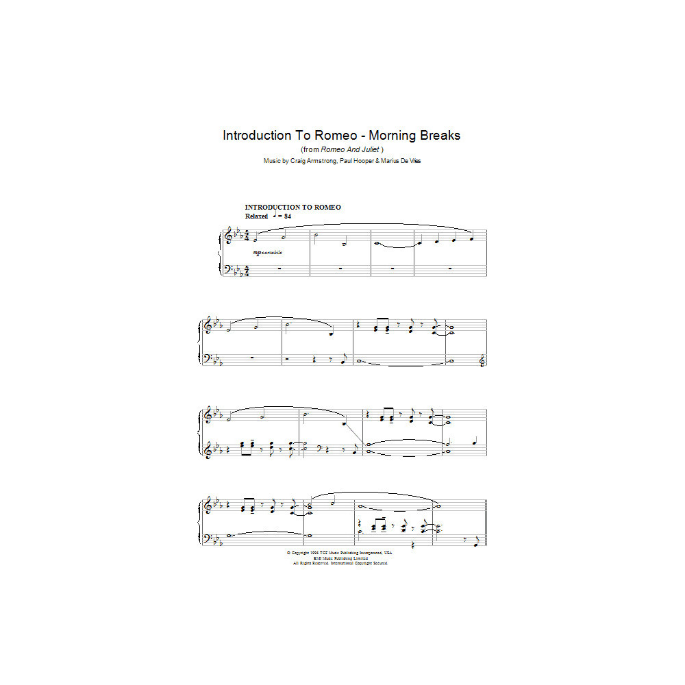 Introduction To Romeo - Morning Breaks (from Romeo And Juliet)