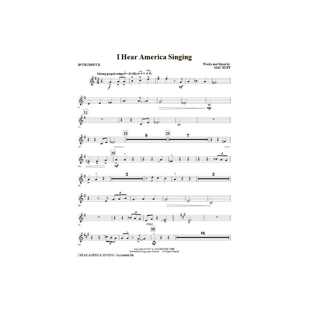 I Hear America Singing - Bb Trumpet 2