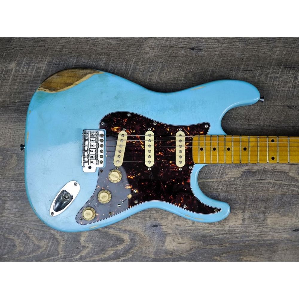 MyDream Partcaster Green Stock - Heavy Relic Daphne Blue