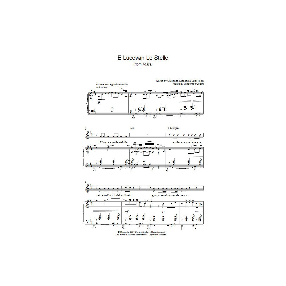 E Lucevan Le Stelle (from Tosca)